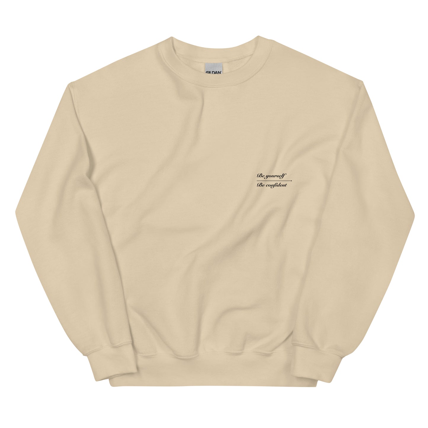 Cozy Femileganz sweater with minimalist lettering designs