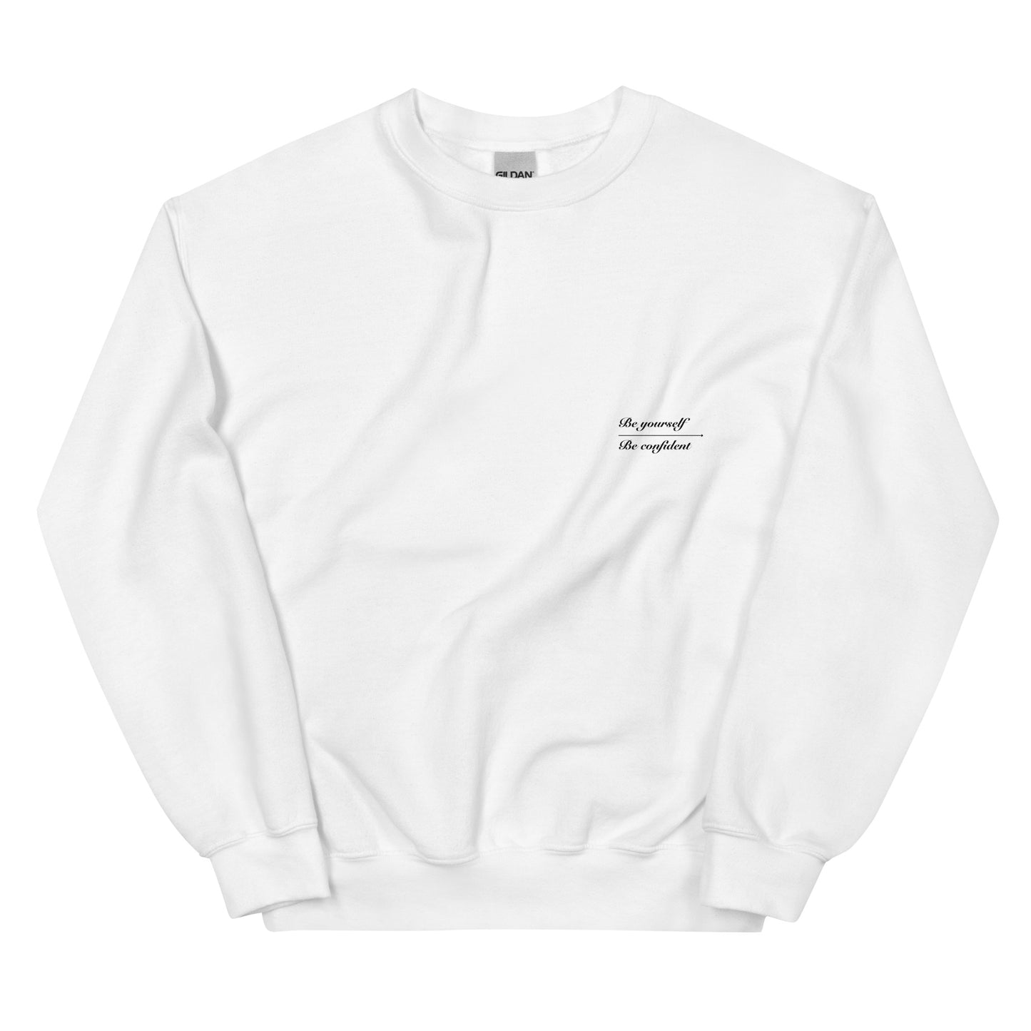 Cozy Femileganz sweater with minimalist lettering designs