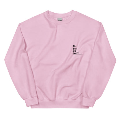 Cozy Femileganz sweater with minimalist lettering designs