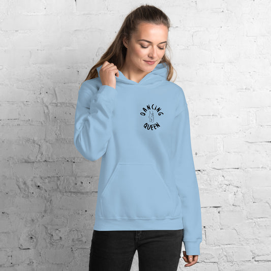 Cozy Femileganz hoodie with minimalist dance designs